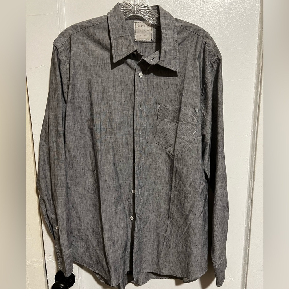 Billy Reid Charcoal Button-Down Shirt
